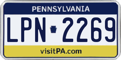 PA license plate LPN2269