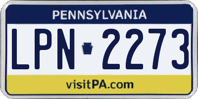 PA license plate LPN2273