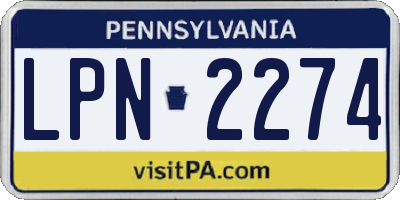 PA license plate LPN2274