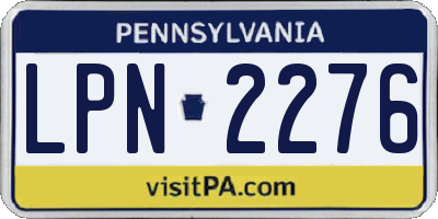 PA license plate LPN2276