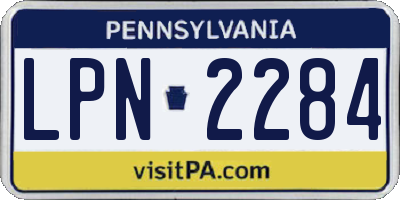 PA license plate LPN2284
