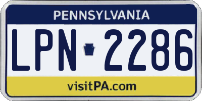 PA license plate LPN2286