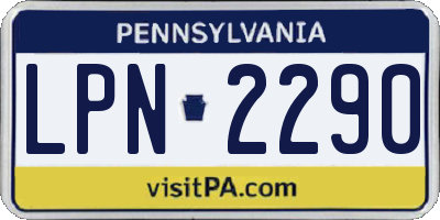 PA license plate LPN2290