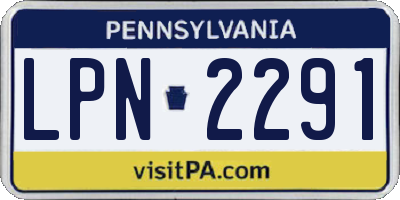 PA license plate LPN2291