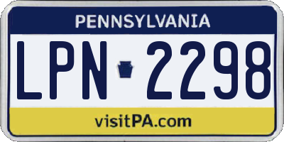 PA license plate LPN2298