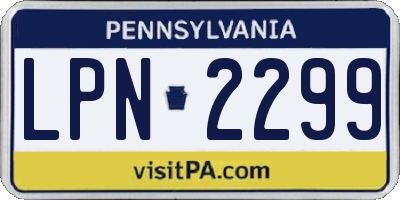 PA license plate LPN2299