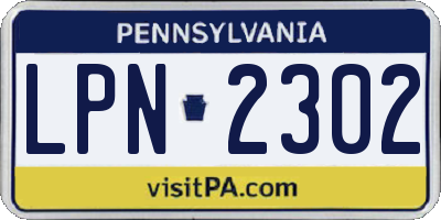 PA license plate LPN2302
