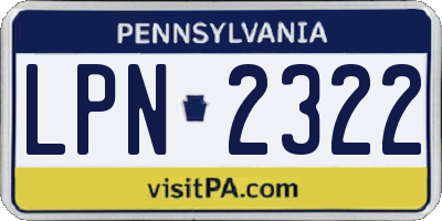 PA license plate LPN2322