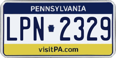 PA license plate LPN2329