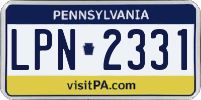 PA license plate LPN2331