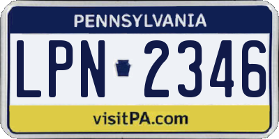 PA license plate LPN2346