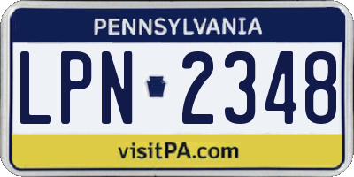 PA license plate LPN2348