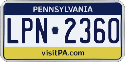 PA license plate LPN2360