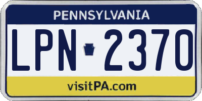 PA license plate LPN2370