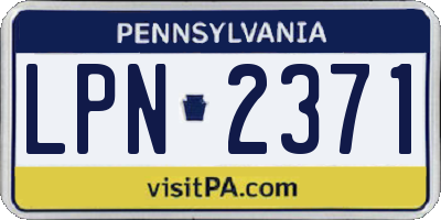 PA license plate LPN2371