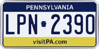 PA license plate LPN2390
