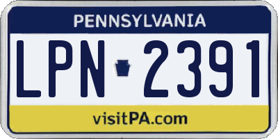 PA license plate LPN2391