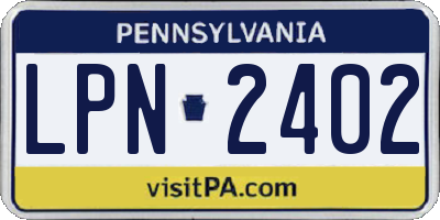 PA license plate LPN2402