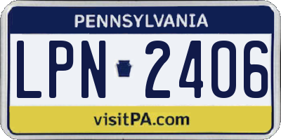 PA license plate LPN2406