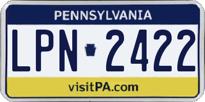 PA license plate LPN2422