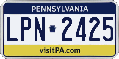 PA license plate LPN2425