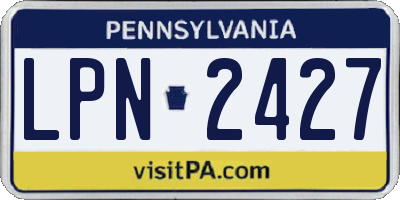 PA license plate LPN2427