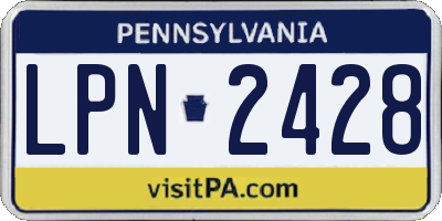 PA license plate LPN2428