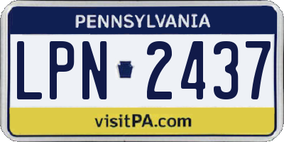 PA license plate LPN2437