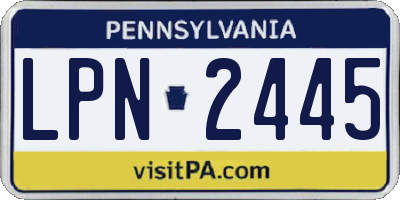 PA license plate LPN2445