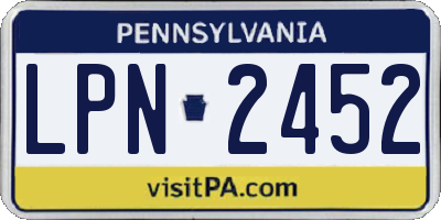 PA license plate LPN2452