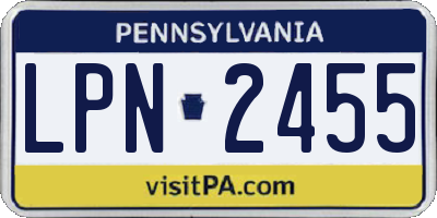 PA license plate LPN2455