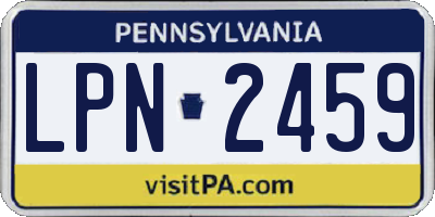 PA license plate LPN2459