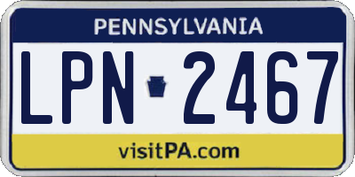 PA license plate LPN2467