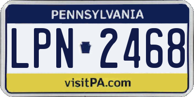 PA license plate LPN2468