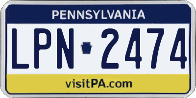PA license plate LPN2474