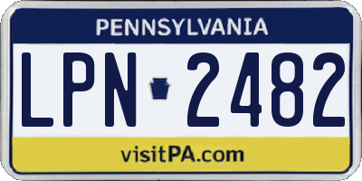 PA license plate LPN2482