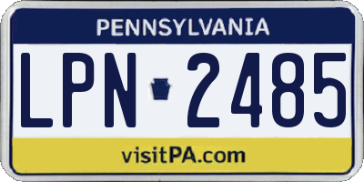 PA license plate LPN2485
