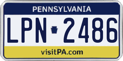PA license plate LPN2486