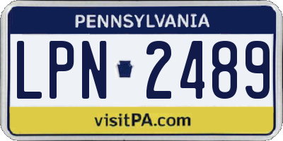 PA license plate LPN2489