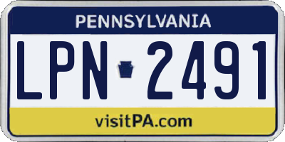 PA license plate LPN2491