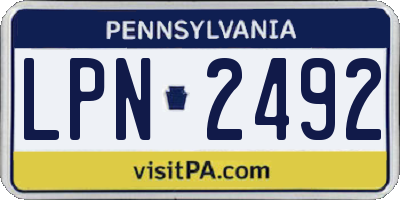 PA license plate LPN2492