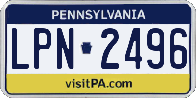 PA license plate LPN2496