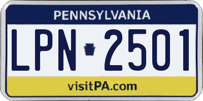PA license plate LPN2501