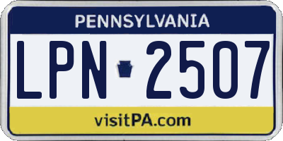 PA license plate LPN2507