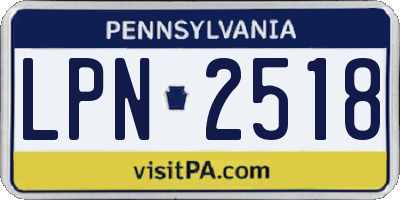 PA license plate LPN2518