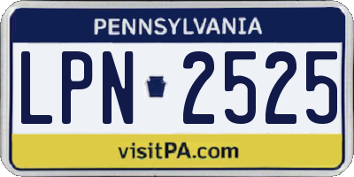 PA license plate LPN2525