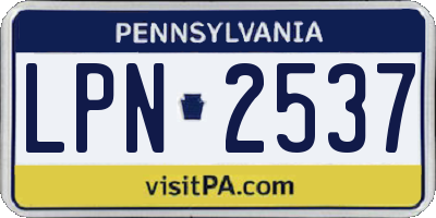PA license plate LPN2537