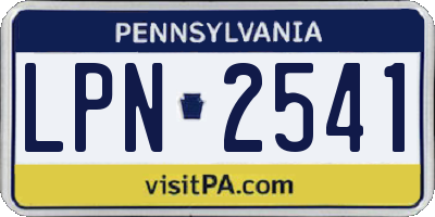 PA license plate LPN2541