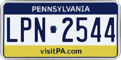 PA license plate LPN2544