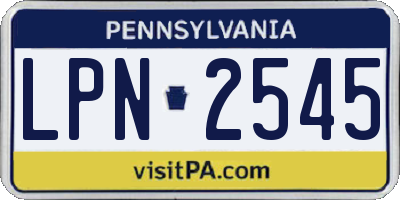 PA license plate LPN2545